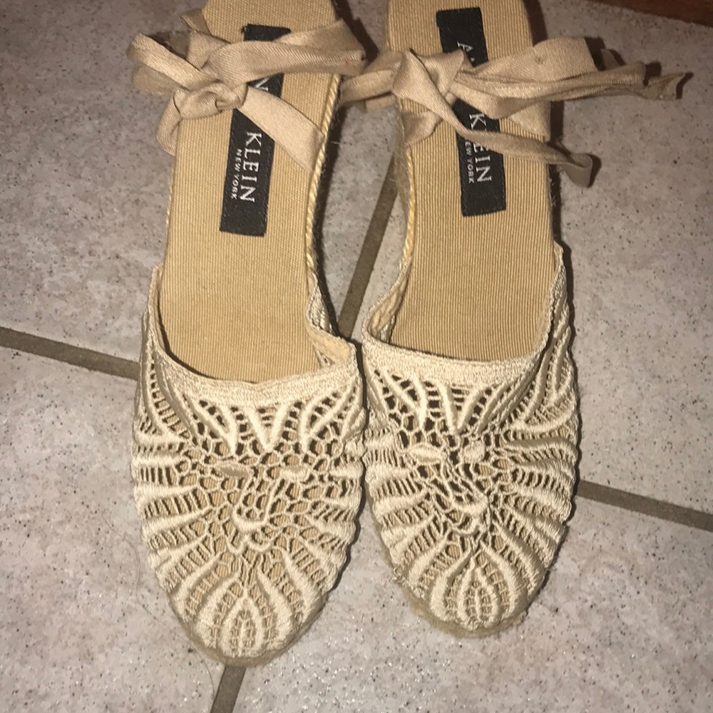 Anne Klein lace up espradilles